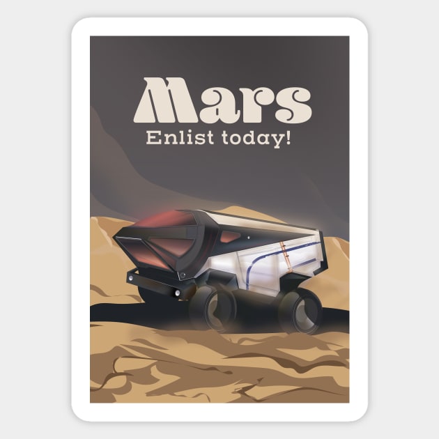 Mars Enlist Today space art Sticker by nickemporium1
